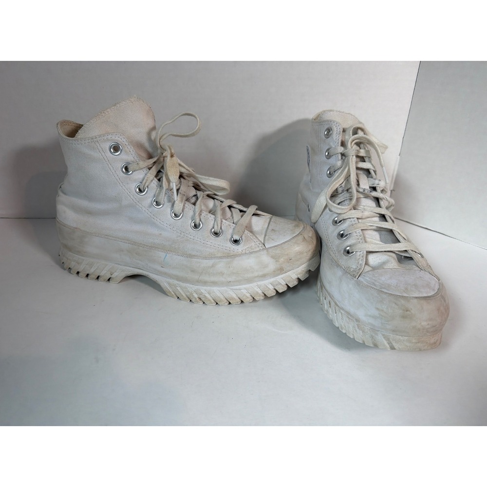 Converse Chuck Taylor All Star Lugged High Top White Platform Sneakers Mens 10.5